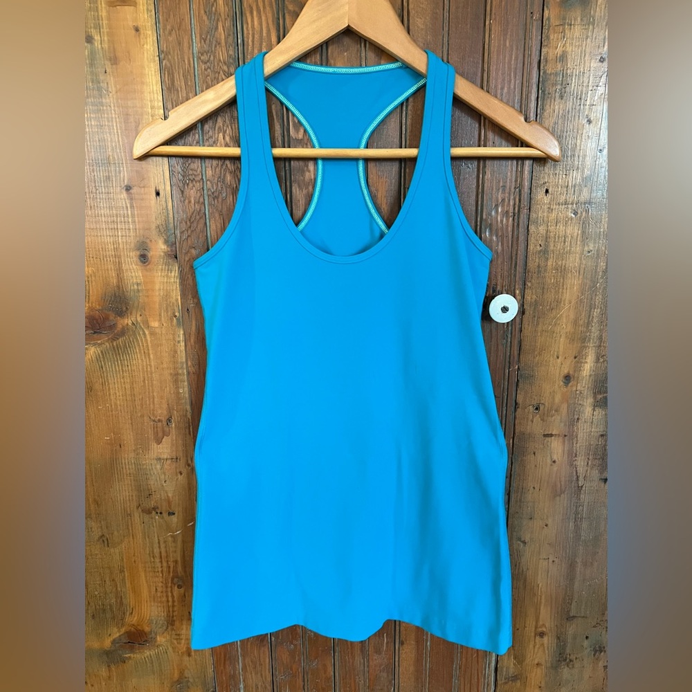 lululemon athletica Vibrant Turquoise Blue Racerback Tank Top Size 8